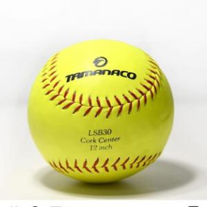 Bola de Softbol Tamanaco em couro - Amarela Tamanho 12 - Dzia